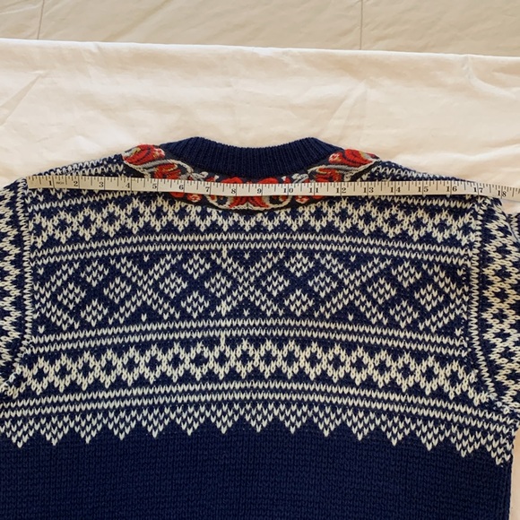 Vintage 1970s Women’s Nordic Evebofoss Wool Folk Cardigan with Hook Closure.  M1 - Picture 11 of 11